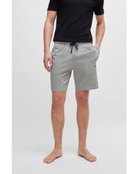 BOSS - Stretch-cotton Regular-fit Shorts With Logo Detail - Lyst