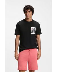 BOSS - Cotton-Jersey T-Shirt With Graphic Print - Lyst