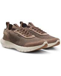 BOSS - Sporty Slip-On Trainers With Suede Details - Lyst