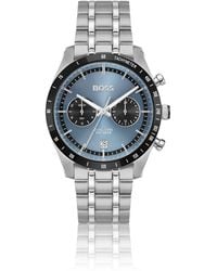 BOSS - Horloge Met Blauwe Wijzerplaat En Geschakelde Polsband - Lyst