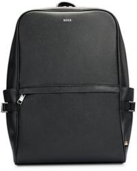 BOSS by HUGO BOSS - Structured Backpack With Silver-tone Logo - Lyst