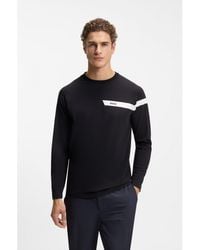BOSS - Stretch-Cotton T-Shirt With Logo Print - Lyst