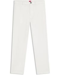 HUGO - Slim-Fit Broek Van Katoenen Gabardine Met Stretch - Lyst