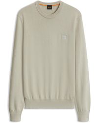 BOSS - Cotton-Blend Sweater With Logo Patch - Lyst