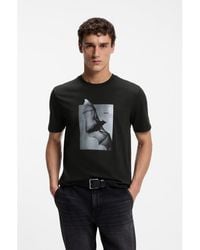 BOSS - Cotton-Jersey T-Shirt With Graphic Artwork - Lyst