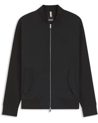 BOSS - Sweatjacke Aus Merzerisierter Baumwolle Mit Reißverschluss Und Double-B-Monogramm - Lyst