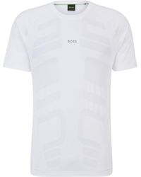 BOSS - T-shirt Van Hoogwaardige Jacquard Met Decoratief Reflecterend Logo - Lyst