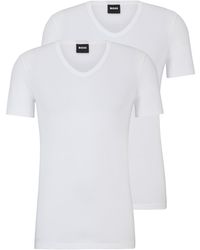 BOSS - Two-pack Of Slim-fit T-shirts In Stretch Cotton - Lyst