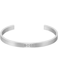 BOSS by HUGO BOSS - Armband Van Roestvrij Staal Met Gestempeld Logo - Lyst