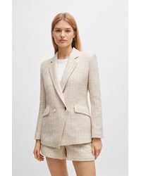BOSS - Regular-fit Jacket In Tweed - Lyst