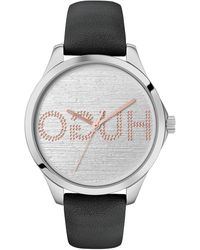 HUGO - Leather-strap Watch With Embossed-dot Reverse-logo Dial Women's Watches - Lyst