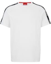 HUGO - Relaxed-Fit T-Shirt aus Stretch-Baumwolle mit Logo-Tape - Lyst