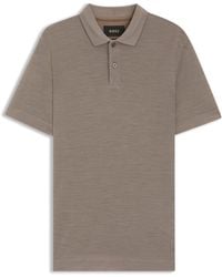 BOSS - Polo Van Zijde En Wol Met Parelmoerknopen - Lyst