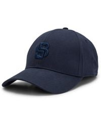 BOSS - Cotton-Twill Cap With Embroidered Double B Monogram - Lyst