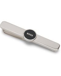 BOSS - Brass Tie Clip With Round Logo Detail - Lyst