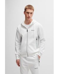 BOSS - Cotton-blend Zip-up Hoodie With 3d-moulded Logo - Lyst