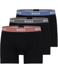 BOSS - Three-pack Of Boxer Briefs With Logo Waistbands - Lyst