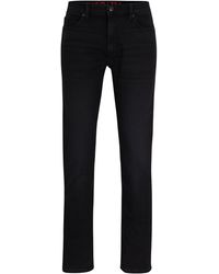 HUGO - 734 Schwarze Extra Slim-Fit Jeans aus bequemem Stretch-Denim Schwarz 34/34 - Lyst