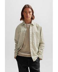 BOSS - Oversized-fit Overshirt In Cotton Twill - Lyst