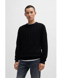 HUGO - Houndstooth Check Sweater - Lyst