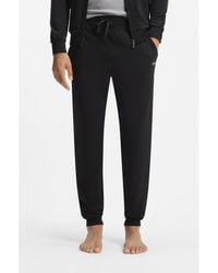 BOSS - Stretch-Cotton Tracksuit Bottoms With Embroidered Logo - Lyst