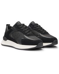 BOSS - Sneakers Met Suède Detail En Double B-Monogram - Lyst