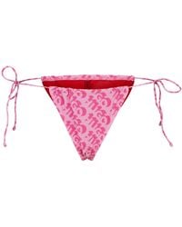 HUGO - Tie-side Bikini Bottoms With Repeat Logo Print - Lyst