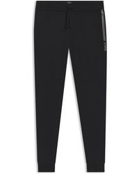 BOSS - Cotton-Terry Tracksuit Bottoms With Logo Print - Lyst