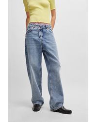 HUGO - Relaxed-fit Jeans In Quartz-blue Denim - Lyst