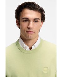 BOSS - Cotton-Blend Sweater With Logo Patch - Lyst