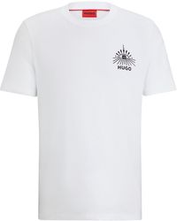 HUGO - Regular-fit T-shirt Van Katoenen Jersey Met Nieuw Artwork - Lyst