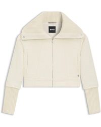 BOSS - Regular-Fit Jacke Mit Oversize-Revers Und Reißverschluss - Lyst