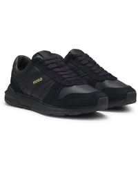HUGO - Suede Trainers With-Tone Foiled Logo - Lyst