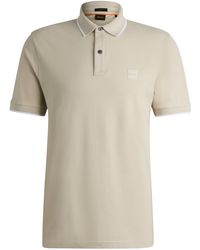 BOSS - Slim-Fit Polo Van Stretchkatoen Met Piquéstructuur - Lyst