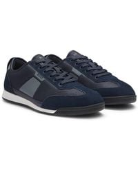 BOSS - Low-Top Trainers With Structured Trims - Lyst