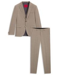 Chemise à motif Slim Fit hyper stretch en tissu technique Hugo Boss