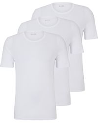 BOSS - Dreier-Pack T-Shirts aus Baumwolle mit Logo-Stickerei - Lyst
