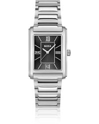 BOSS - Principle-Horloge Met Zwarte Wijzerplaat En Polsband Met H-Schakels - Lyst