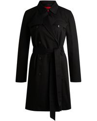 HUGO - Double-Breasted Trenchcoat - Lyst