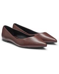 HUGO - Ballerinas Aus Nappaleder Mit Stack-Logo-Detail - Lyst