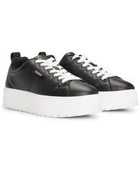 HUGO - Platform-Sole Trainers With Logo Flag And Signature Details - Lyst