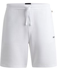 BOSS - Pyjama-Shorts mit Waffelstruktur und Logo-Stickerei - Lyst