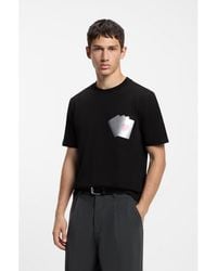 HUGO - Cotton T-Shirt With Playing Card Foil Graphic - Lyst