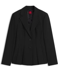 HUGO - Blazer Regular Fit Con Péplum Plisado En El Dobladillo - Lyst
