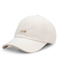 BOSS - Cotton Cap With Metal Logo Lettering - Lyst