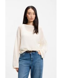 BOSS - Relaxed-Fit Cotton Sweater With Mesh Structure - Lyst