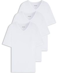 BOSS - Three-Pack Of V-Neck Underwear T-Shirts - Lyst
