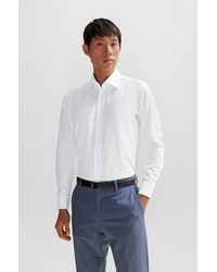 BOSS - Regular-fit Shirt In Easy-iron Oxford Stretch Cotton - Lyst