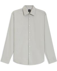 BOSS - Regular-Fit Overhemd Van Gemakkelijk Te Strijken Stretchkatoen Met Structuur - Lyst