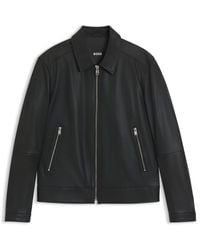 BOSS - Regular-Fit Leren Jas Met Ritssluiting - Lyst